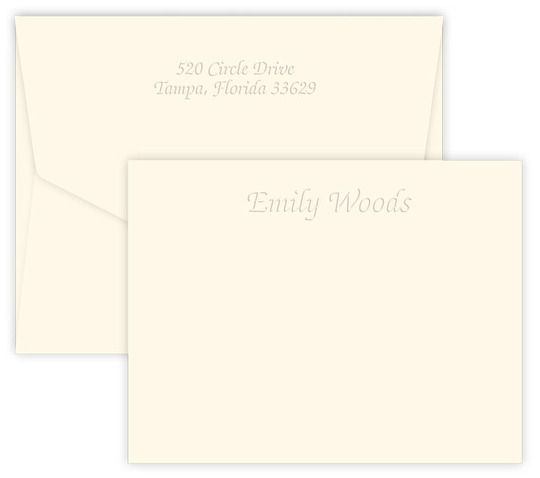 Triple Thick Chancery Embossed Flat Note Cards